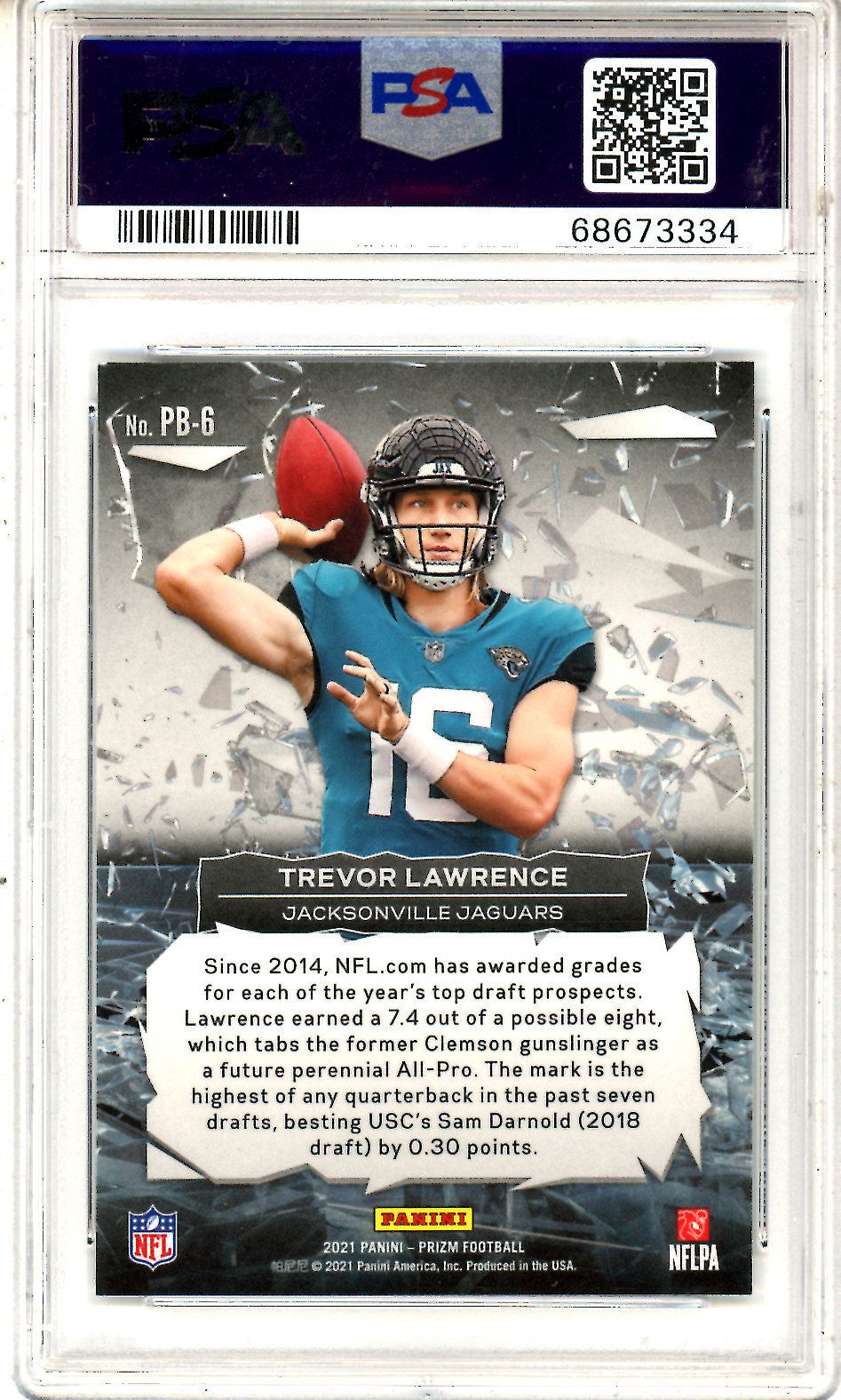2021 Prizm Prizm Break Trevor Lawrence Rookie #PB6 PSA 10 GEM MINT Jaguars - Graded Sports Cards