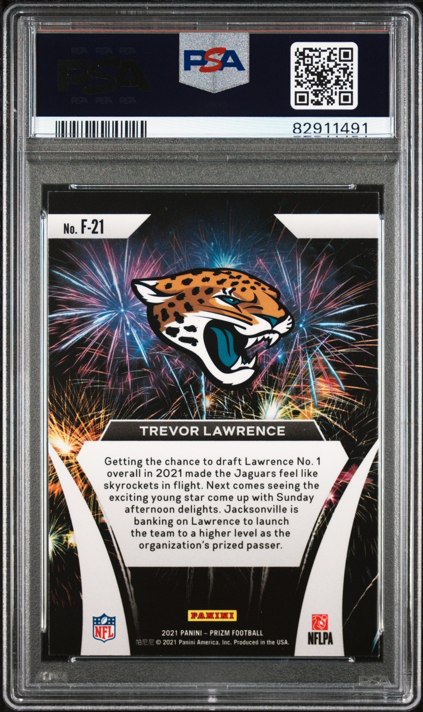 2021 Prizm Fireworks Trevor Lawrence Rookie #F21 PSA 10 Jacksonville Jaguars - Graded Sports Cards