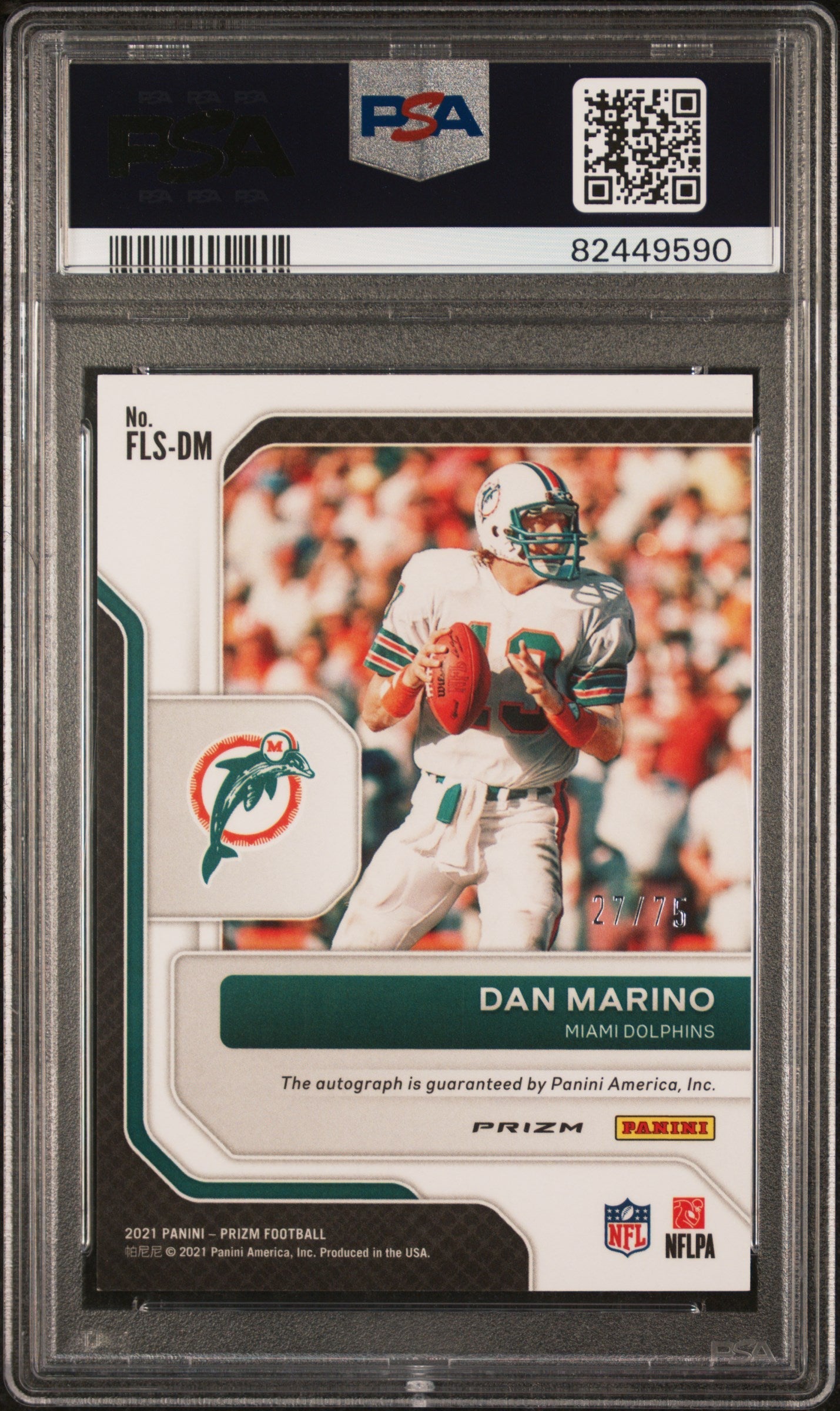 2021 Prizm Franchise Legends Signatures Dan Marino Blue Ice /75 PSA 9 MINT - Graded Sports Cards