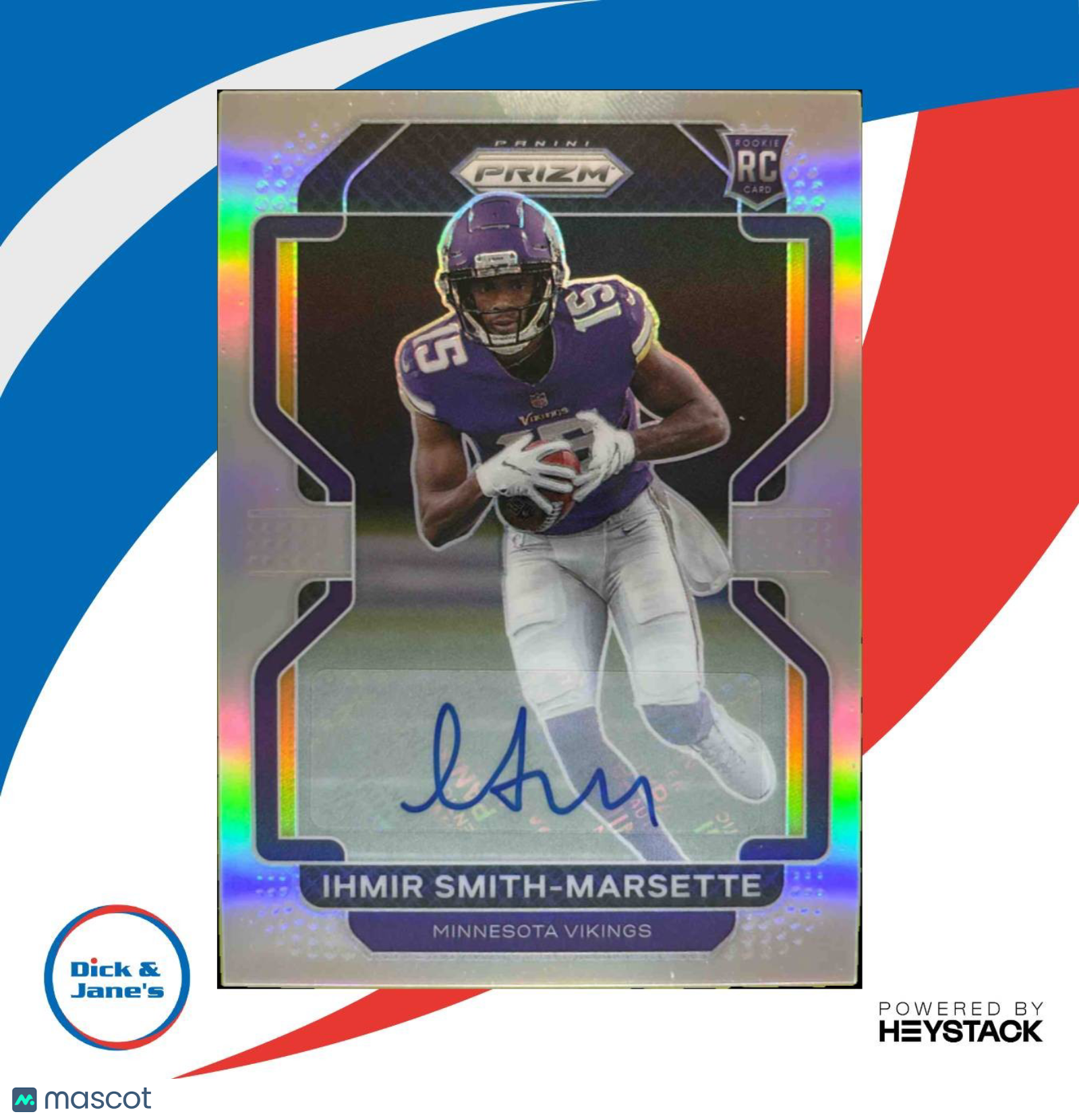 2021 Prizm Ihmir Smith-Marsette Rookie Auto Silver #372 RC Minnesota Vikings - Sports Cards