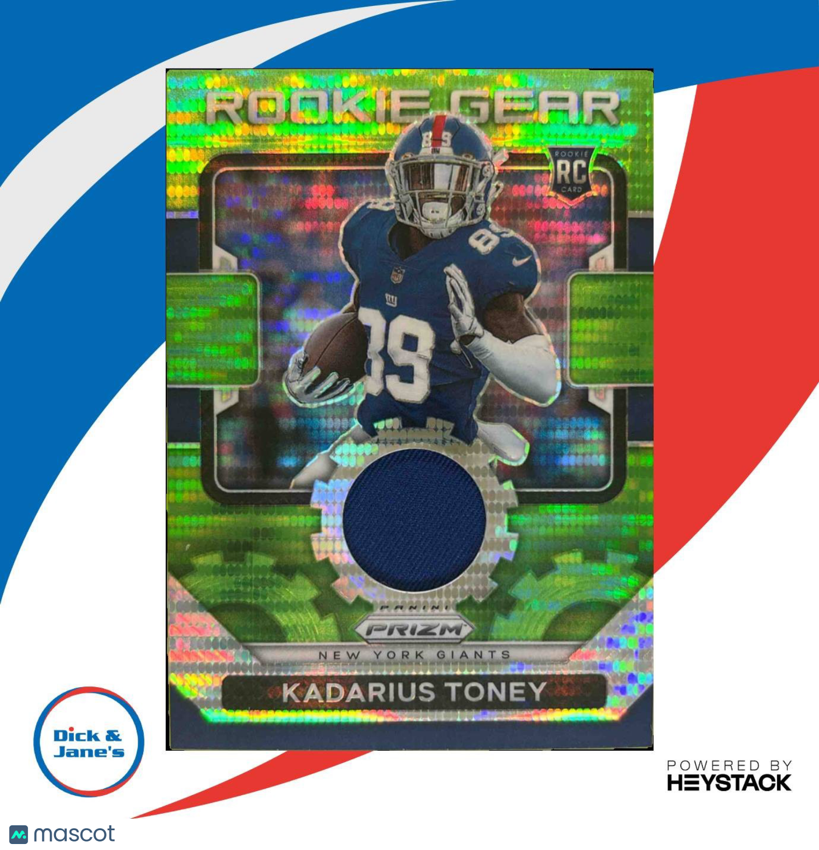 2021 Prizm Kadarius Toney Rookie Gear Neon Green Pulsar New York Giants - Sports Cards