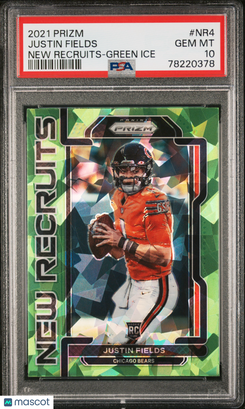 2021 Prizm New Recruits Justin Fields Green Ice Rookie Low Pop #NR4 PSA 10 Bears - Graded Sports Cards