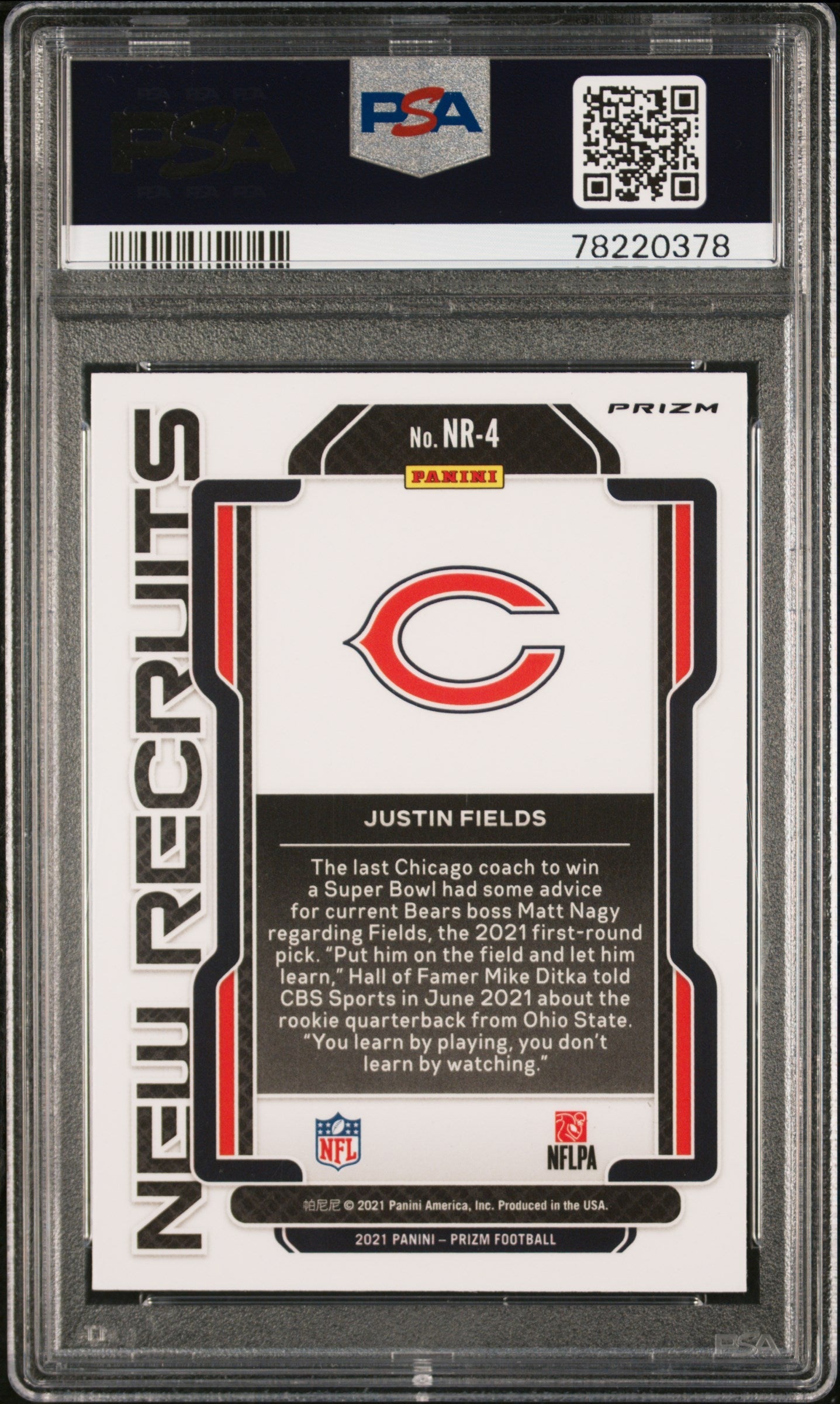 2021 Prizm New Recruits Justin Fields Green Ice Rookie Low Pop #NR4 PSA 10 Bears - Graded Sports Cards