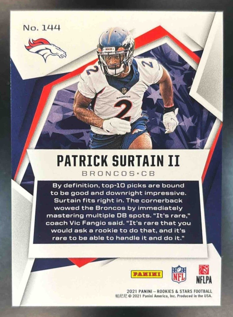 2021 Rookies & Stars Patrick Surtain II Red Blue /35 #144 RC Denver Broncos - Sports Cards