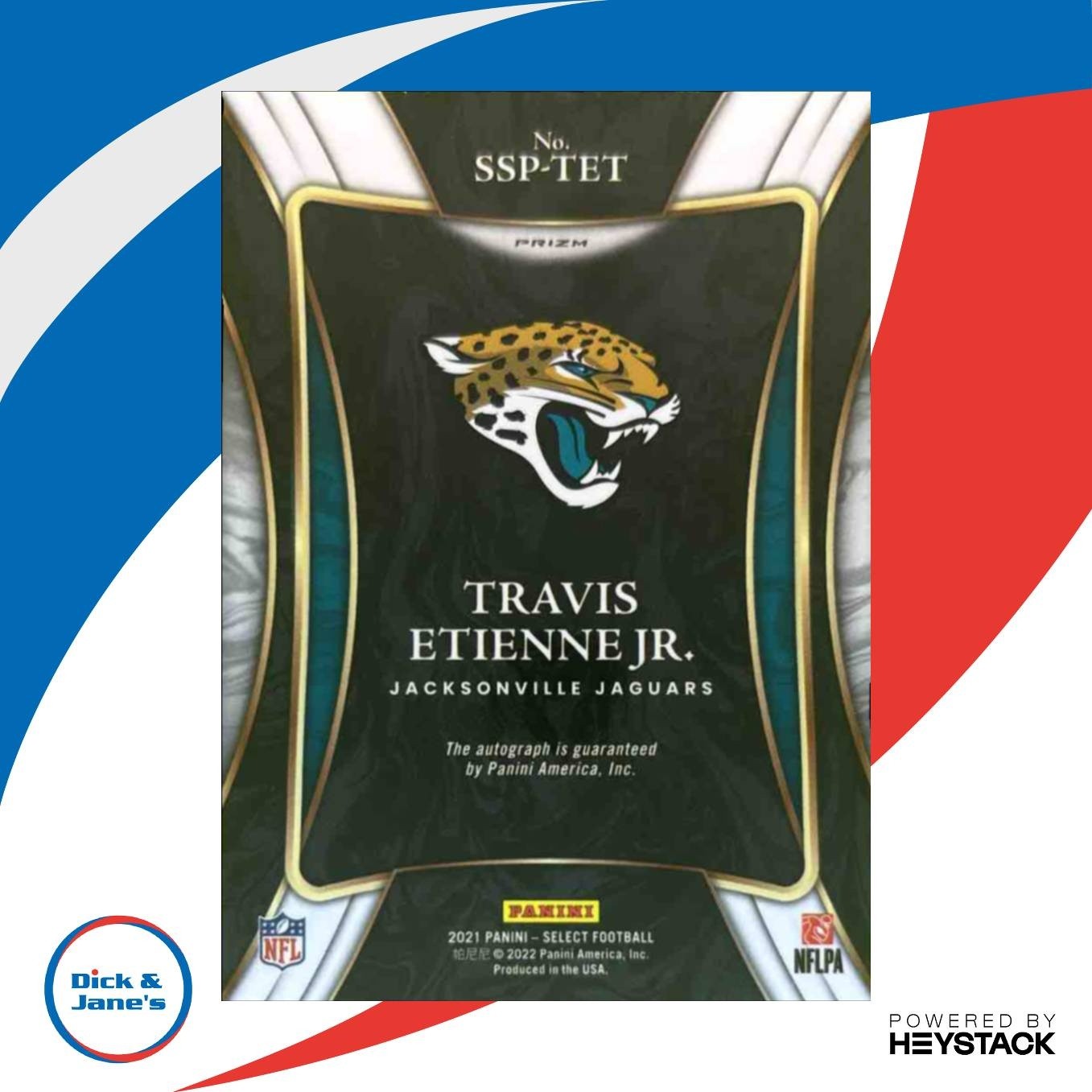 2021 Select Travis Etienne Jr. Signatures Prizm #SSP-TET Auto RC Jaguars - Sports Cards