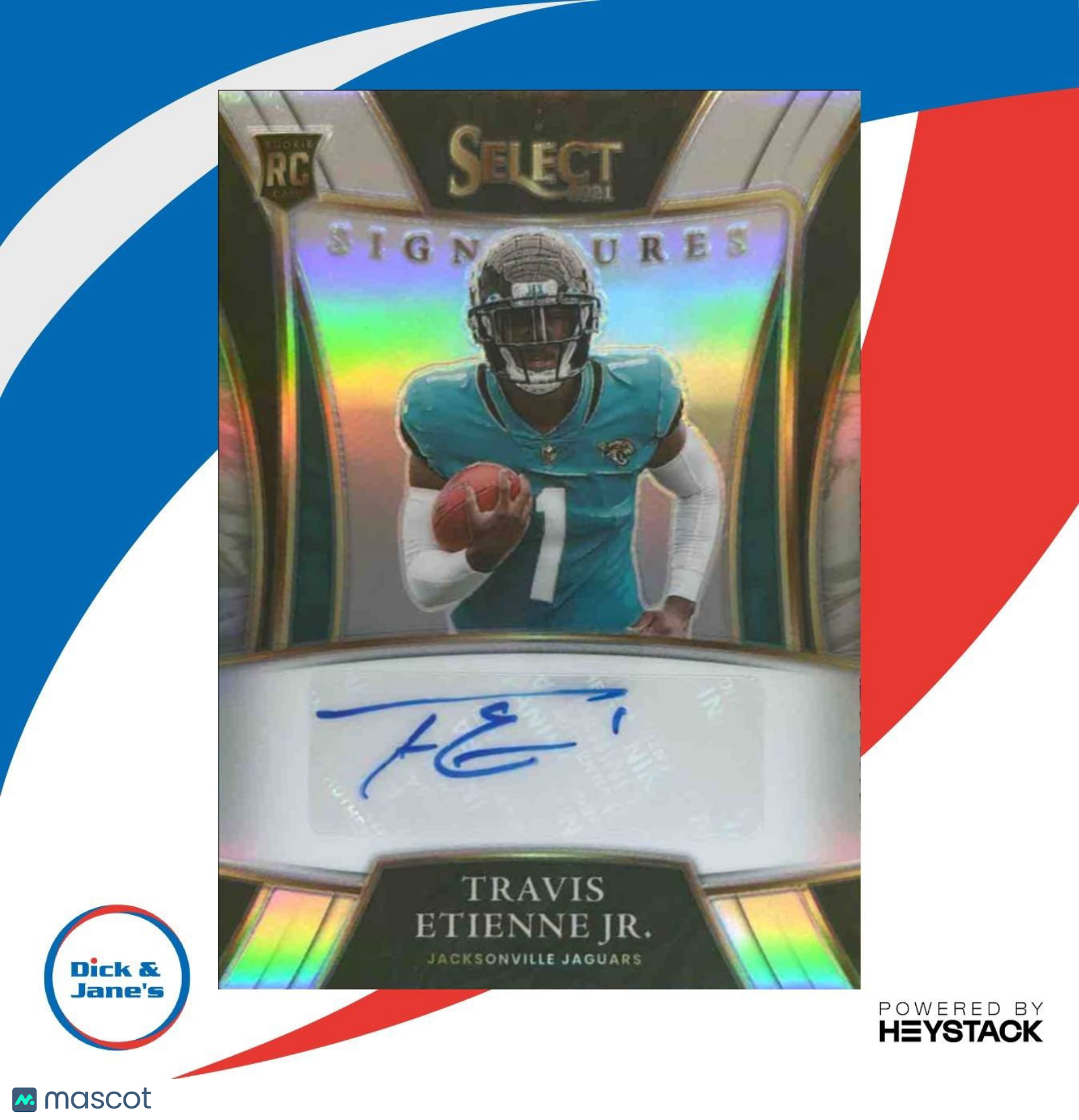 2021 Select Travis Etienne Jr. Signatures Prizm #SSP-TET Auto RC Jaguars - Sports Cards