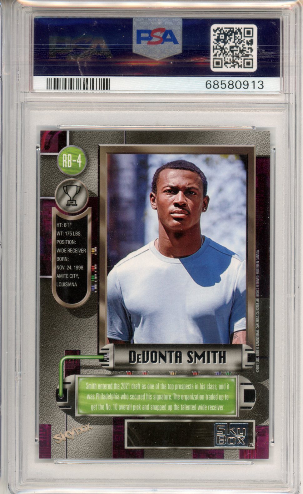 2021 Skybox Metal Universe Champions 1997-98 Retro Devonta Smith #RB4 PSA 8 - Graded Sports Cards