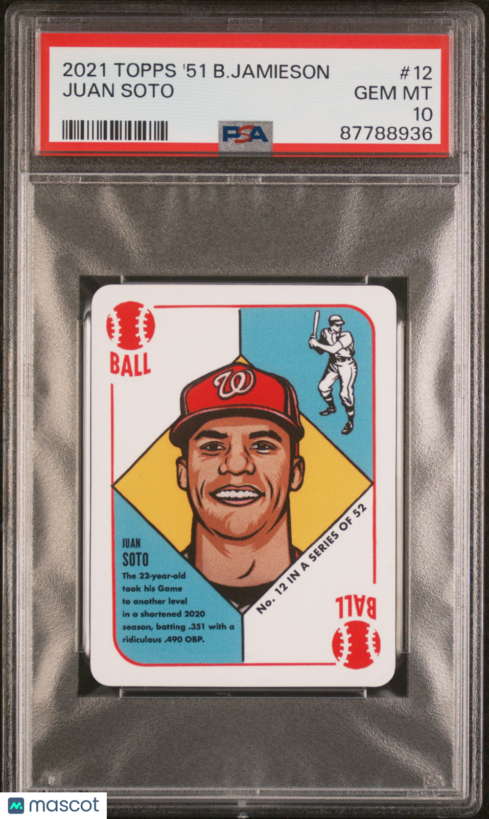 2021 Topps 1951 Blake Jamieson Juan Soto #12 PSA 10