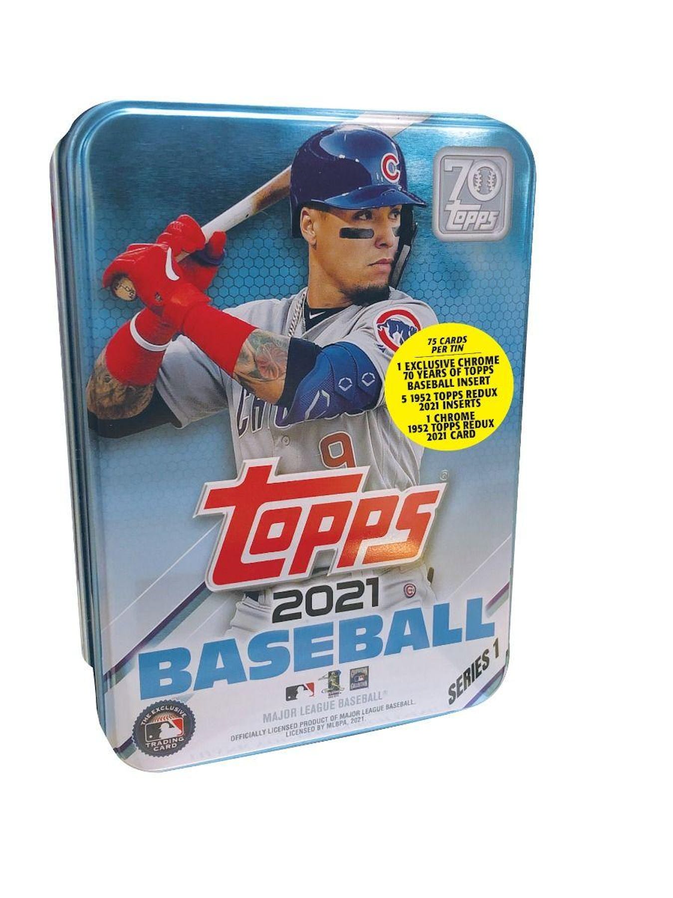 2021 Topps Baseball Series 1 Collectors Tin - 75 Cards (Javier Báez Cover) - MLB collectible tin