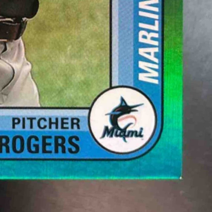 2021 Topps Big League Trevor Rogers Green Foil /75 #185 RC Miami Marlins - Sports Cards