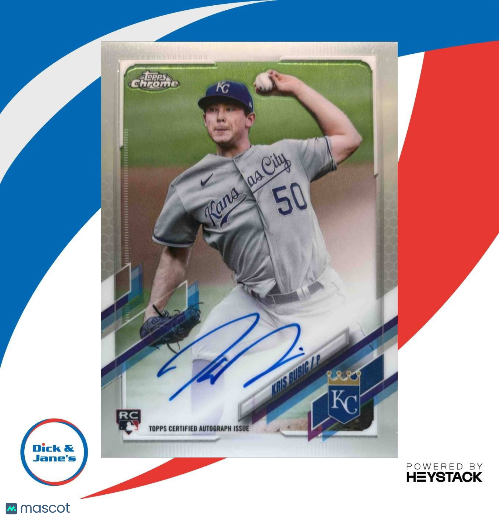 2021 Topps Chrome Kris Bubic Rookie Auto #RA-KB RC Kansas City Royals - Sports Cards