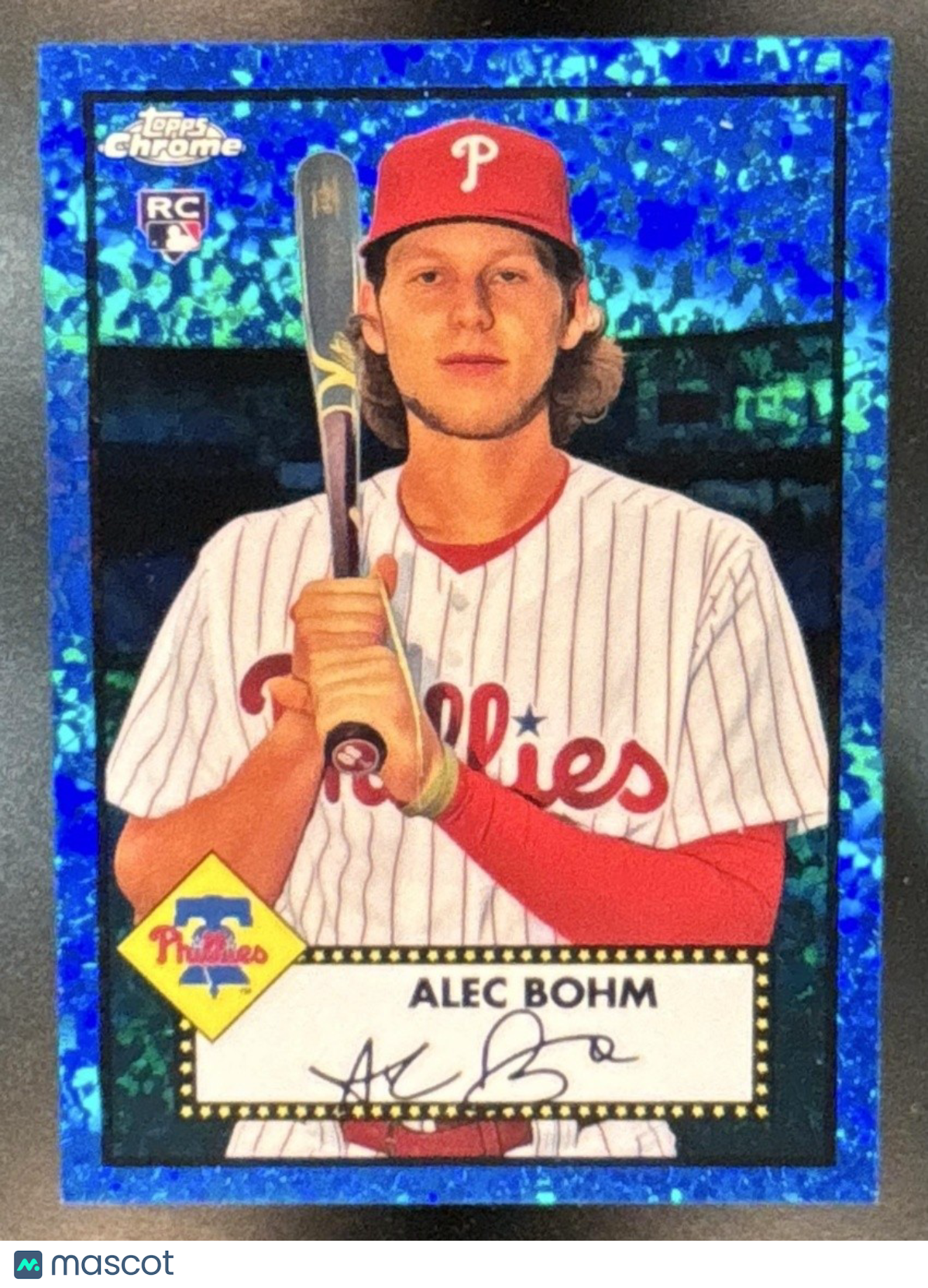 2021 Topps Chrome Platinum Anniversary Alec Bohm Blue Mini Diamond /199 #1 RC - Sports Cards