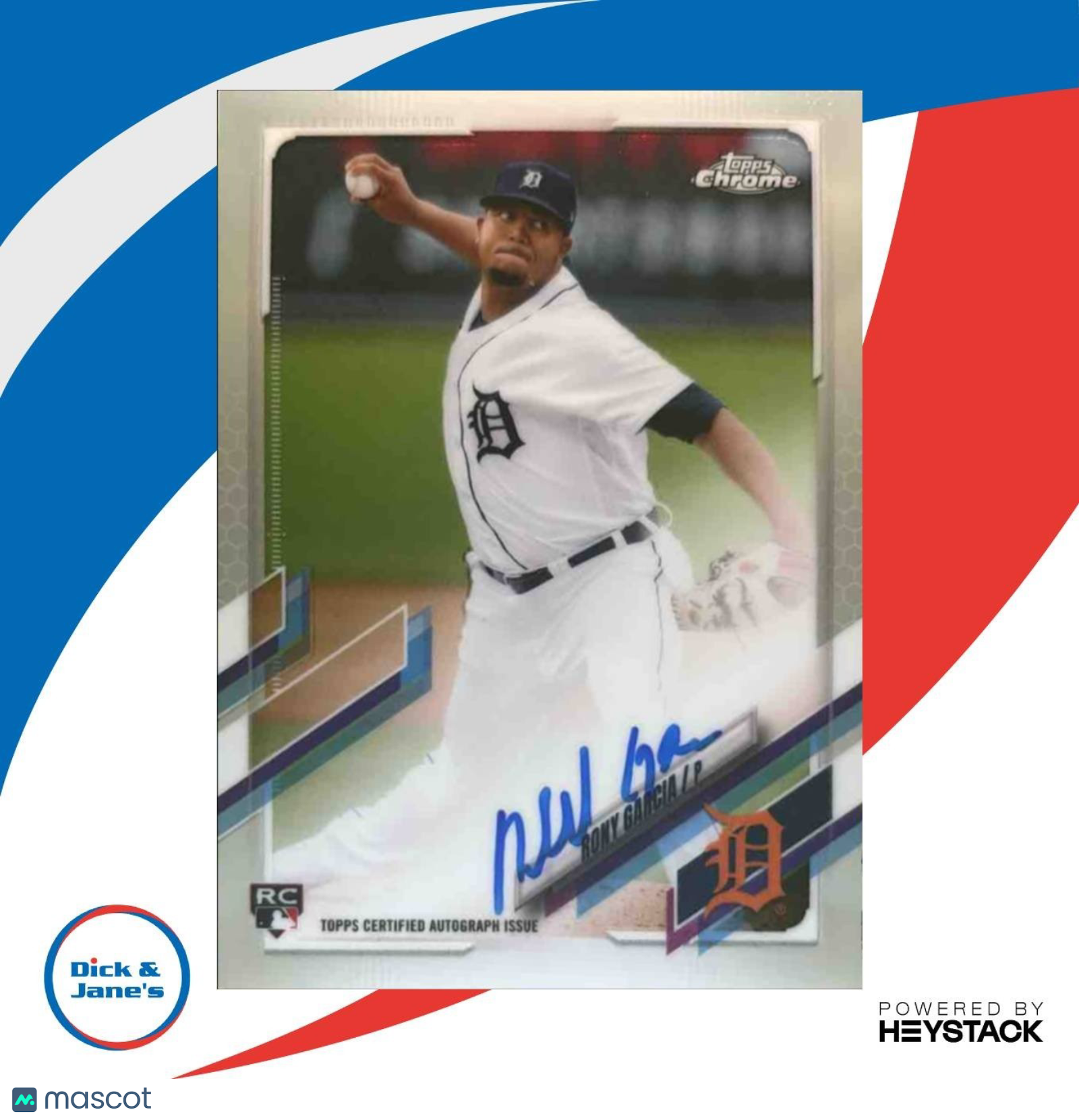 2021 Topps Chrome Rony Garcia Rookie Auto #RA-RG RC Detroit Tigers - Sports Cards