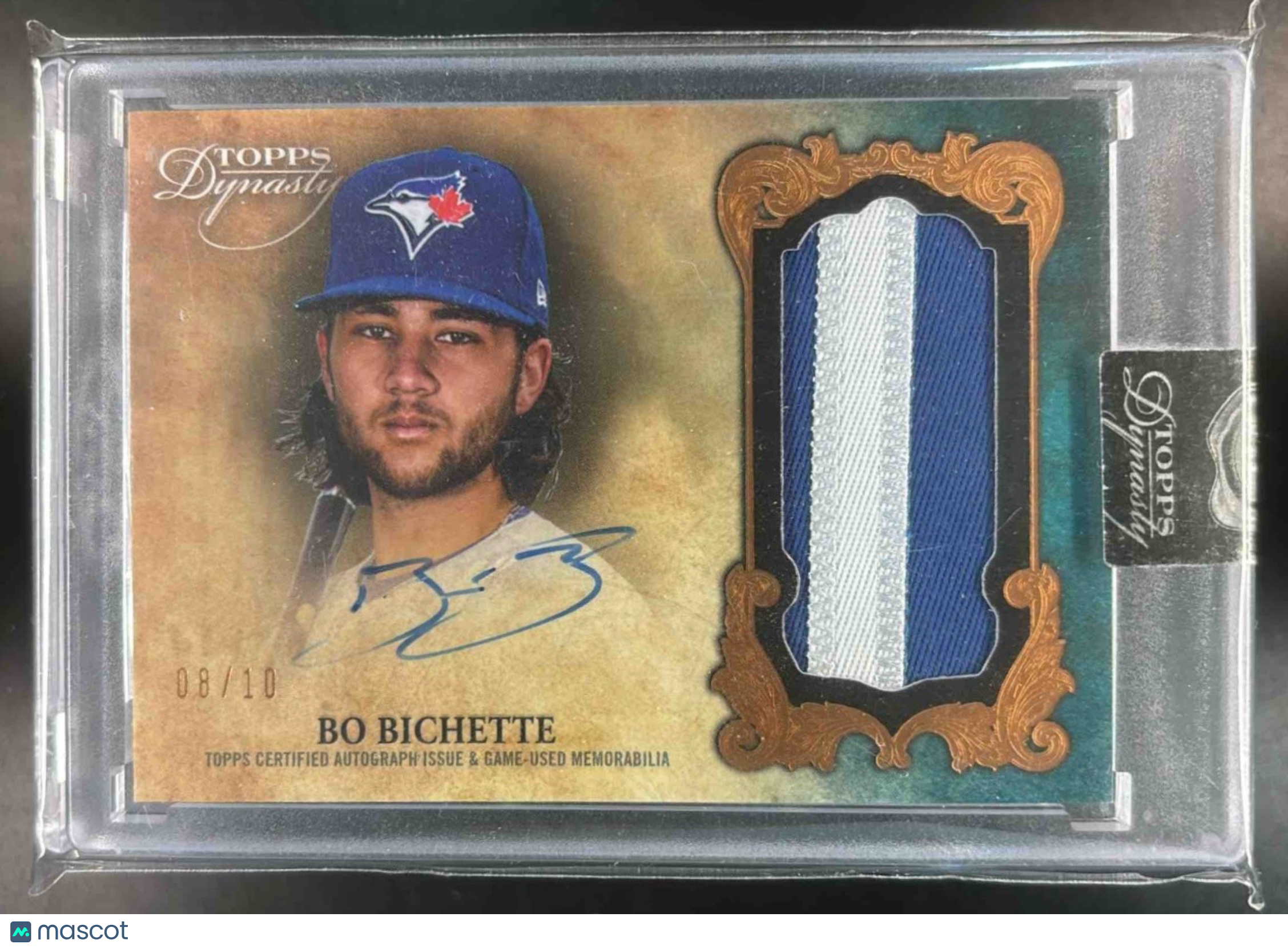 2021 Topps Dynasty Bo Bichette Auto Patch 8/10 #DAP-BB5 MEM Toronto Blue Jays - Sports Cards