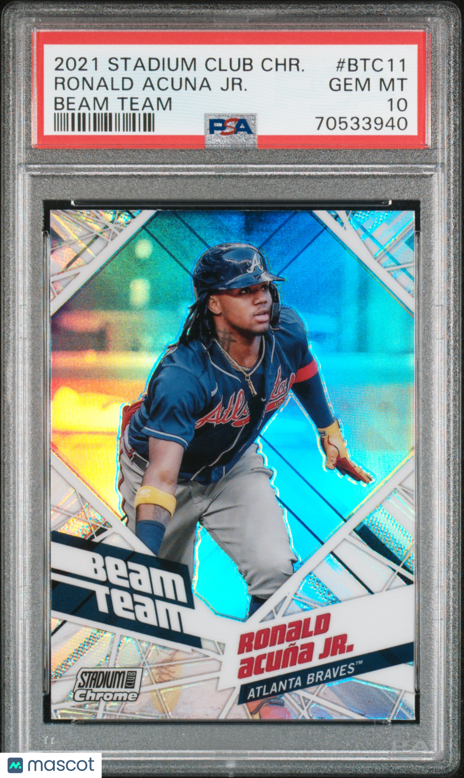2021 Topps Stadium Club Chrome Beam Team Ronald Acuna JR. #BTC11 PSA 10 - Graded Sports Cards