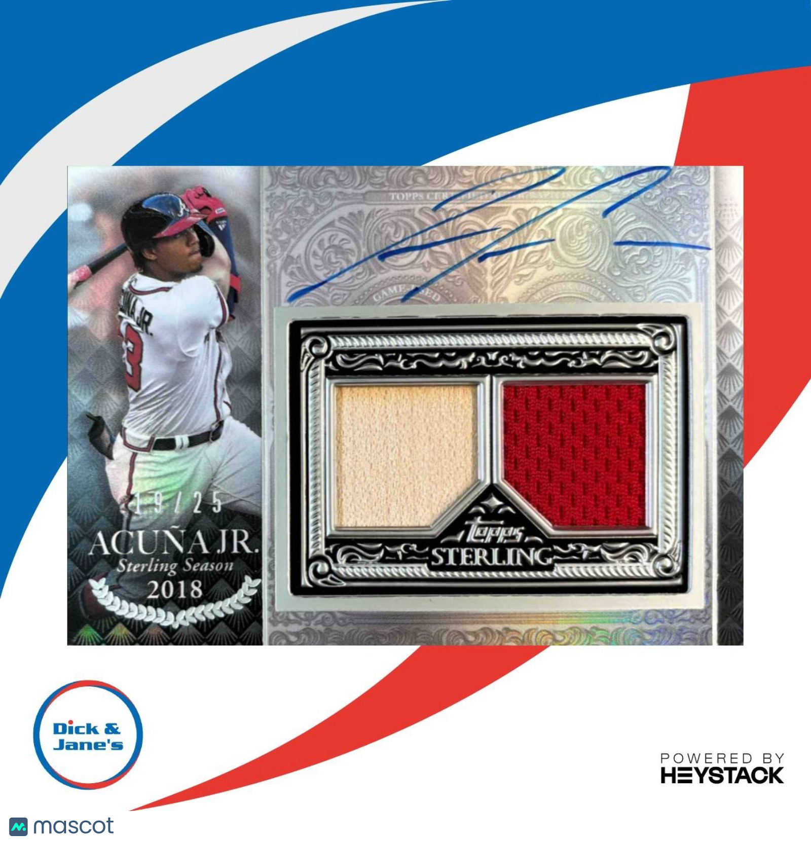 2021 Topps Sterling Ronald Acuna Jr. Seasons Auto Relics 19/25 Atlanta Braves - Sports Cards