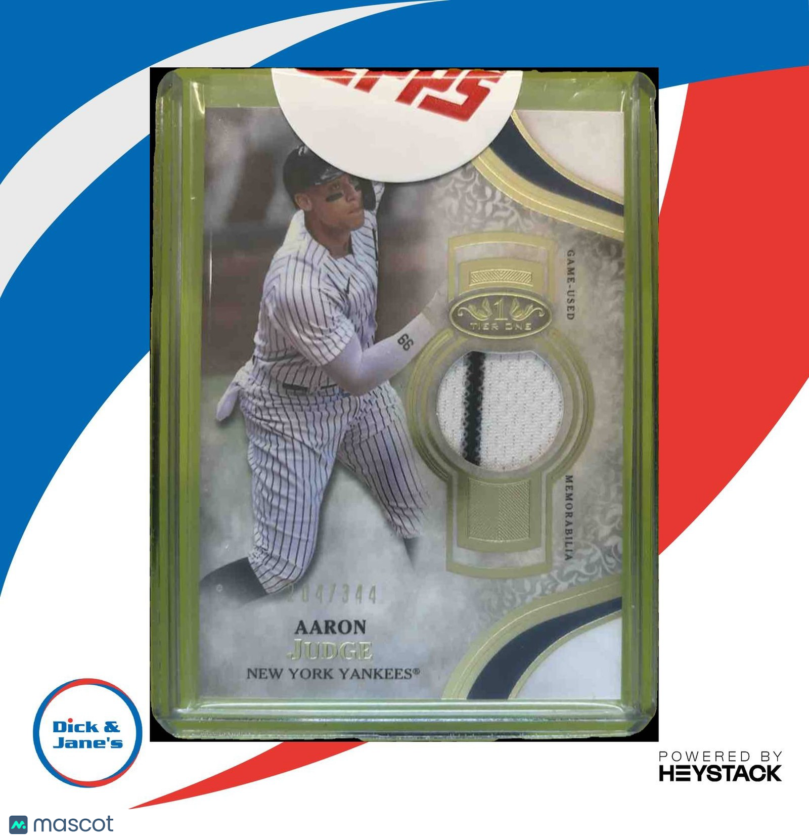2021 Topps Tier One Aaron Judge Relics /344 #T1R-AJ New York Yankees - Sports Cards