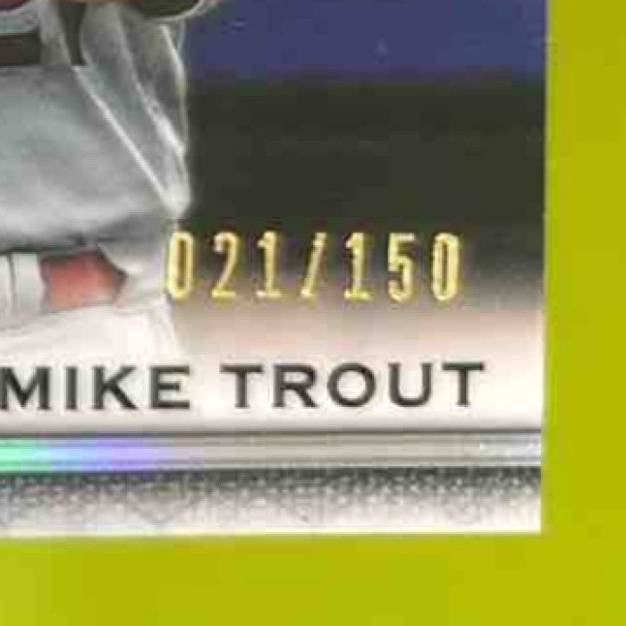 2021 Topps Tribute Mike Trout Stamp of Approval Game Used Relics 021/150 Angels - Sports Cards