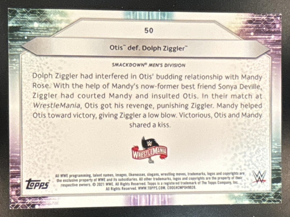 2021 Topps WWE Otis def. Dolph Ziggler Black 3/5 #50 - Sports Cards