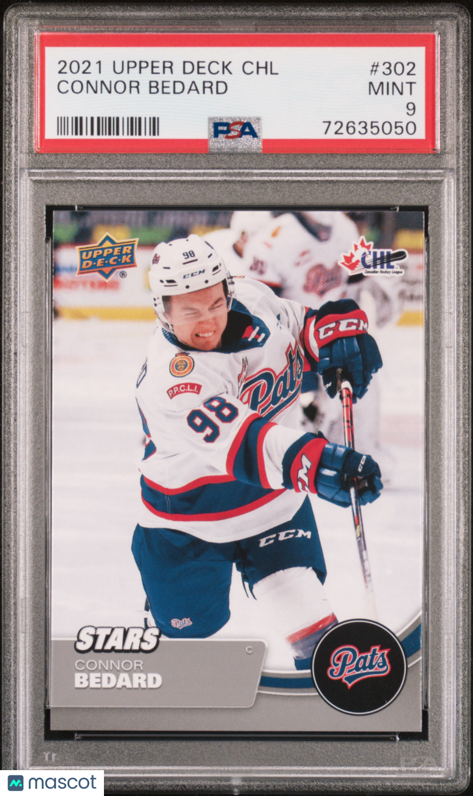 2021 Upper Deck CHL Connor Bedard #302 PSA 9 MINT Regina Pats - Graded Sports Cards