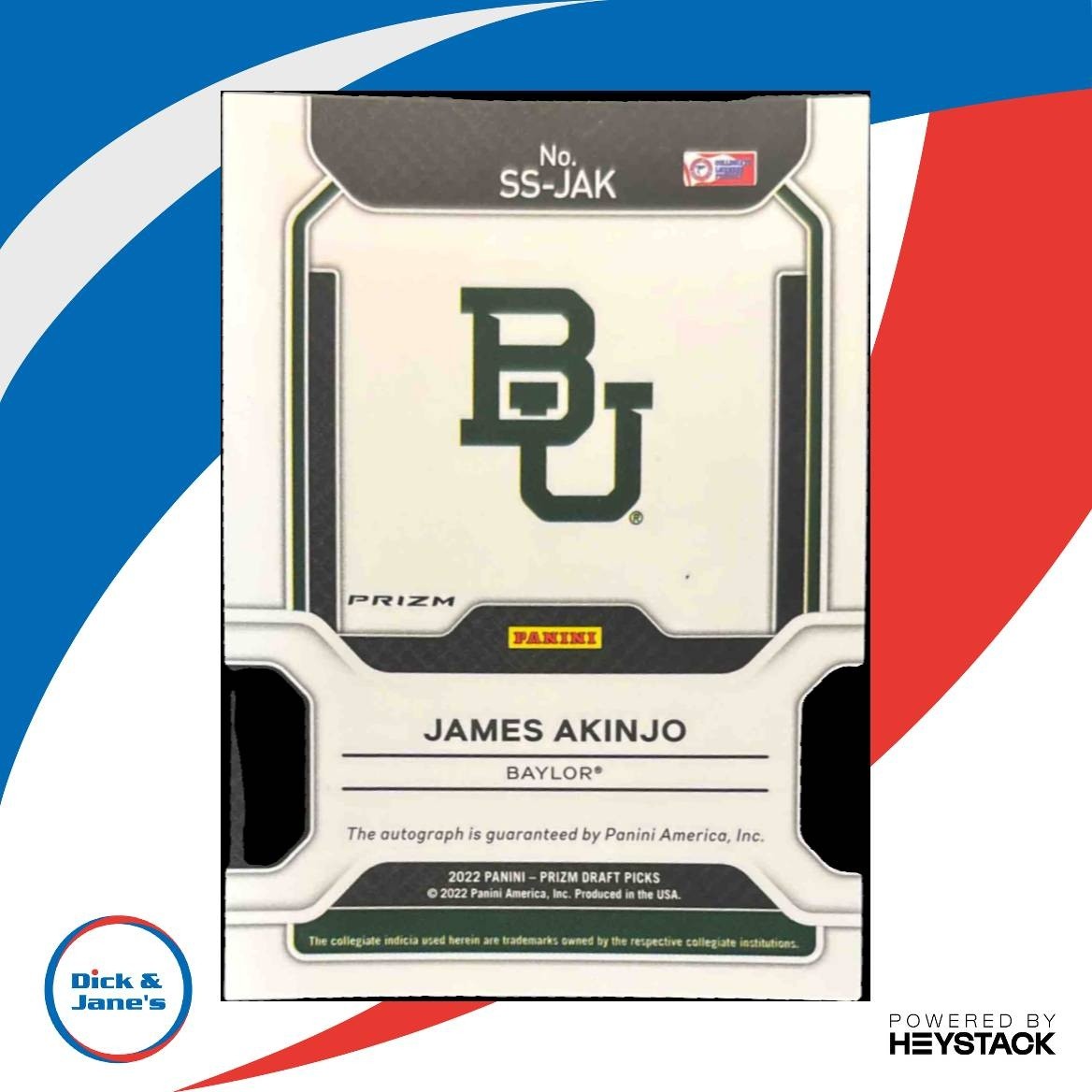 2022-23 Prizm Draft Picks James Akinjo Sensational Signatures Green Auto Bears - Sports Cards
