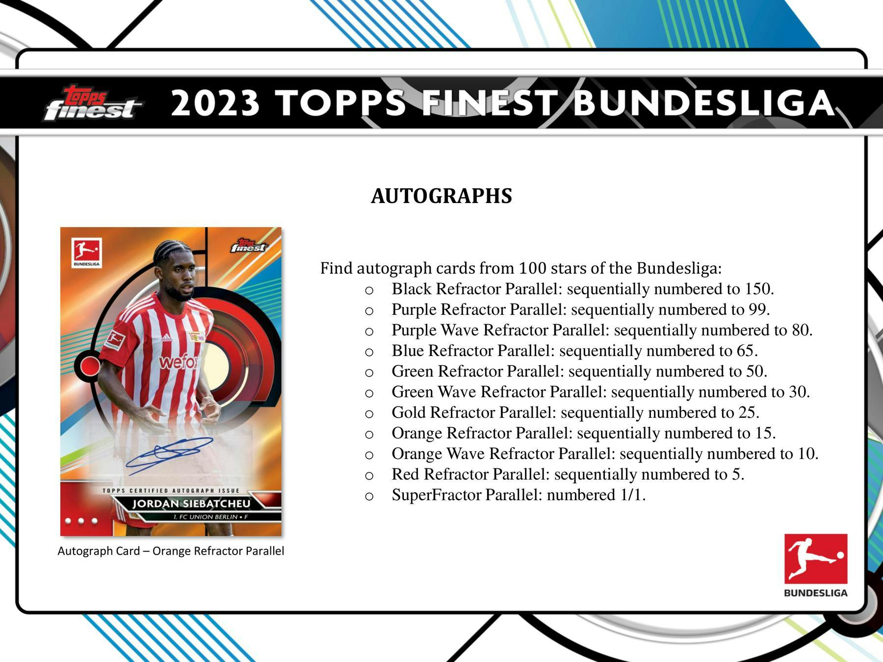 2022/23 Topps Finest Bundesliga Soccer Hobby Box (2 Autos / Master Box) - Soccer Hobby Box