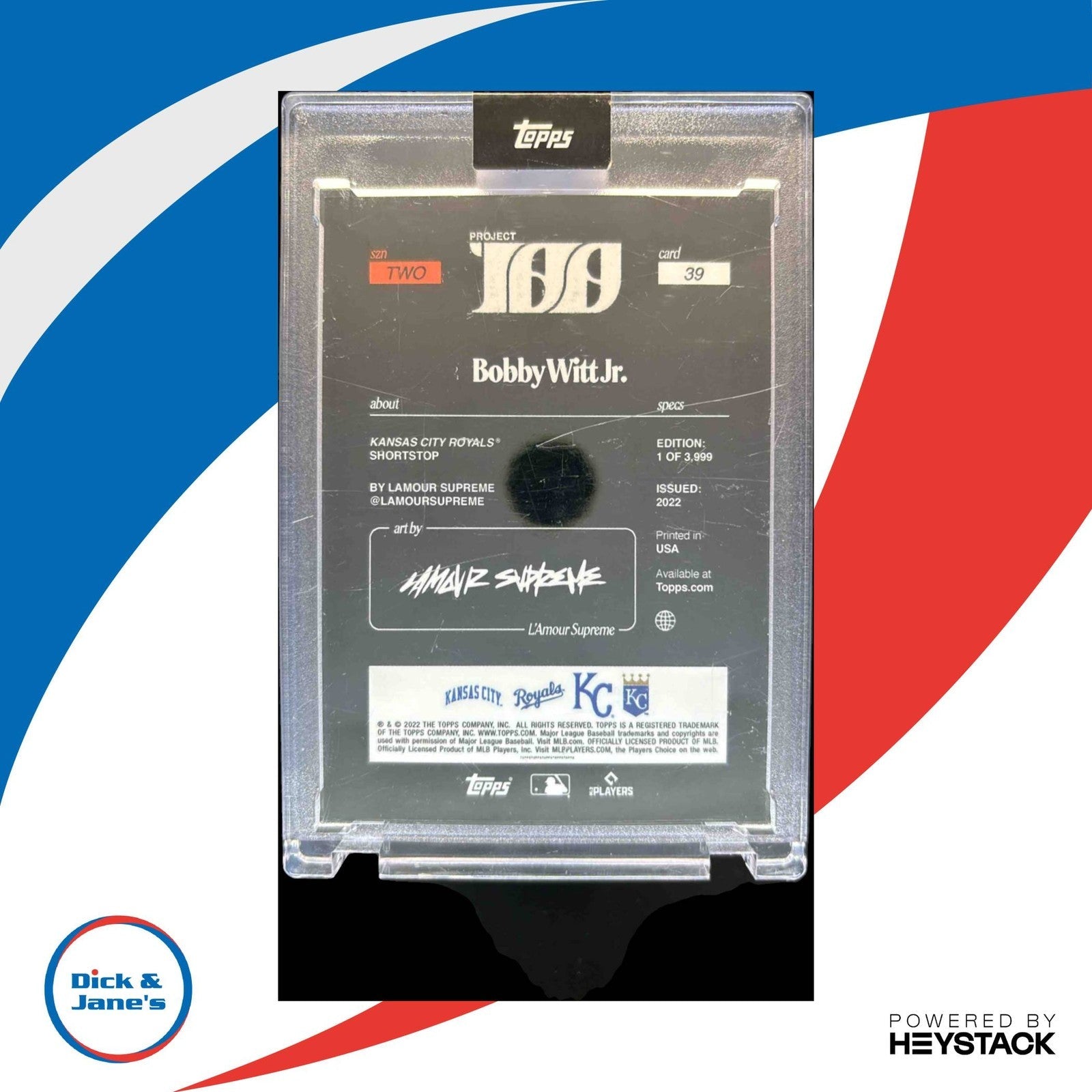 2022-23 Topps Project 100 Bobby Witt Jr. 2022 #39 Kansas City Royals /3999 - Sports Cards