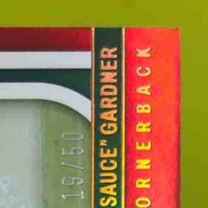 2022 Absolute Ahmad ’Sauce’ Gardner Signature Rookies Red /50 #128 Auto RC Jets - Sports Cards