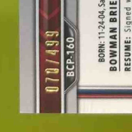 2022 Bowman Chrome Anthony Gutierrez Refractor 70/499 #BCP-160 Texas Rangers - Sports Cards