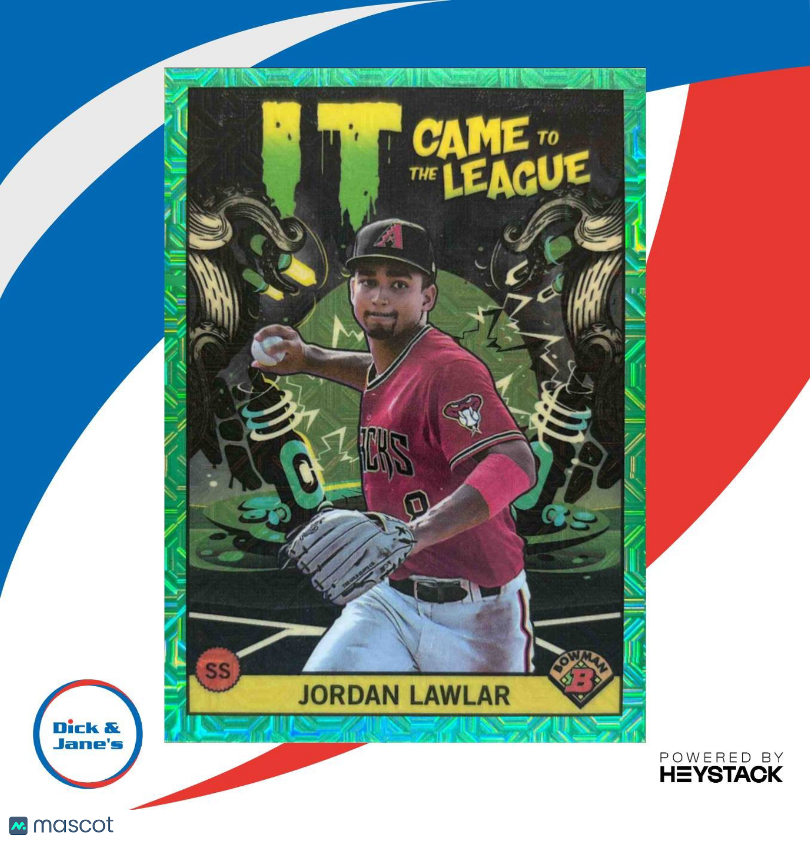 2022 Bowman Chrome Jordan Lawlar It Came for the League Mojo Green Refractor /99 - Sports Cards