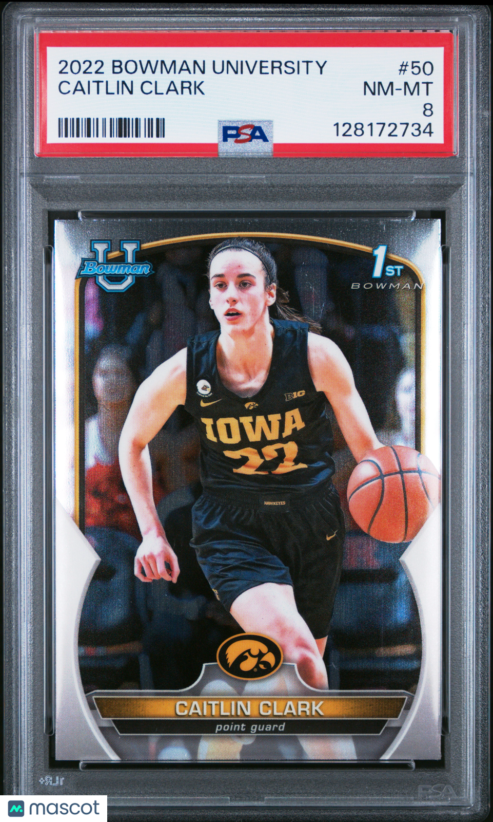 2022 Bowman Chrome University Caitlin Clark Rookie #50 PSA 8 Iowa Hawkeyes - Graded Sports Cards