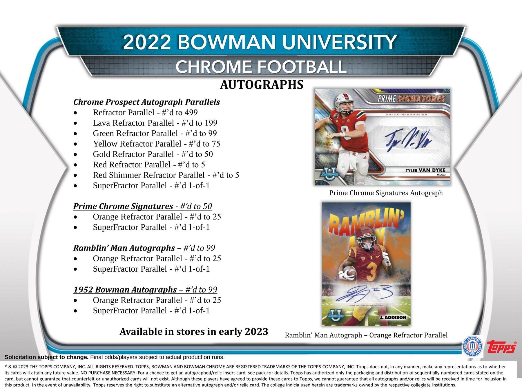 2022 Bowman Chrome University Football 7-Pack Blaster Box (CJ Stroud JJ McCarthy) - NFL Blaster Box