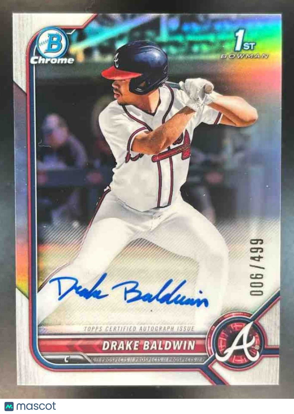 2022 Bowman Draft Drake Baldwin Chrome Pick Auto Refractor /499 Atlanta Braves - Sports Cards