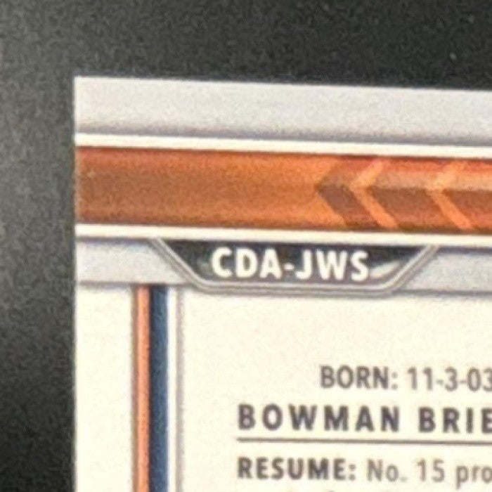 2022 Bowman Draft Jett Williams Chrome Pick Auto #CDA-JWS 1st Prospect Mets - Sports Cards
