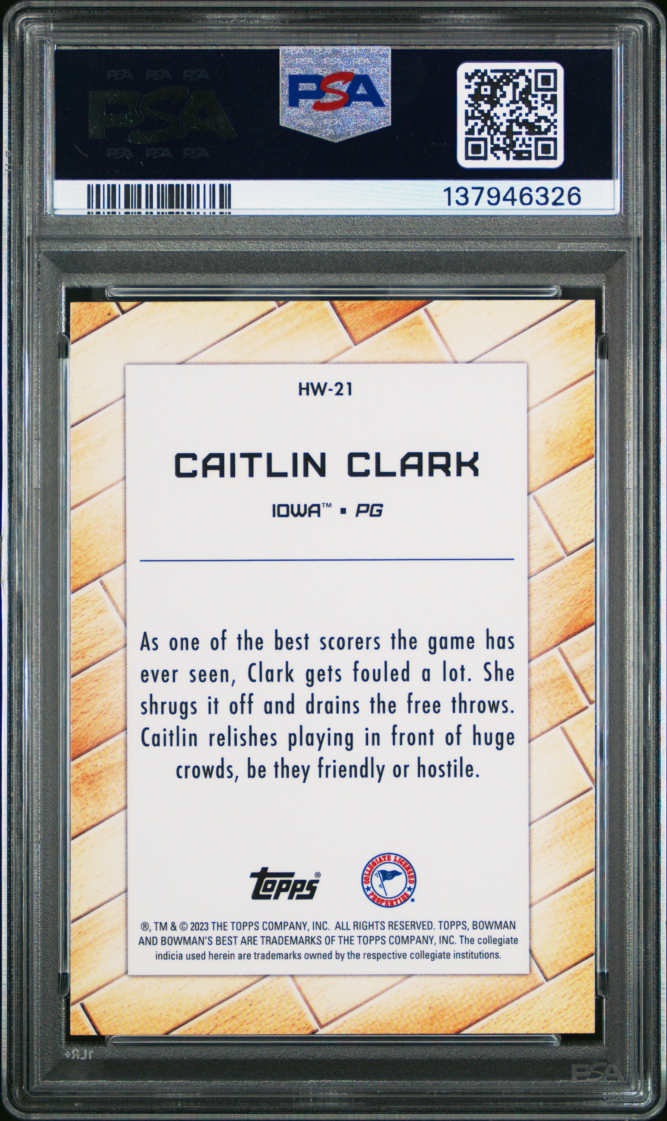 2022 Bowman University Best Hardwood Warriors Caitlin Clark PSA 10 GEM MINT - Graded Sports Cards