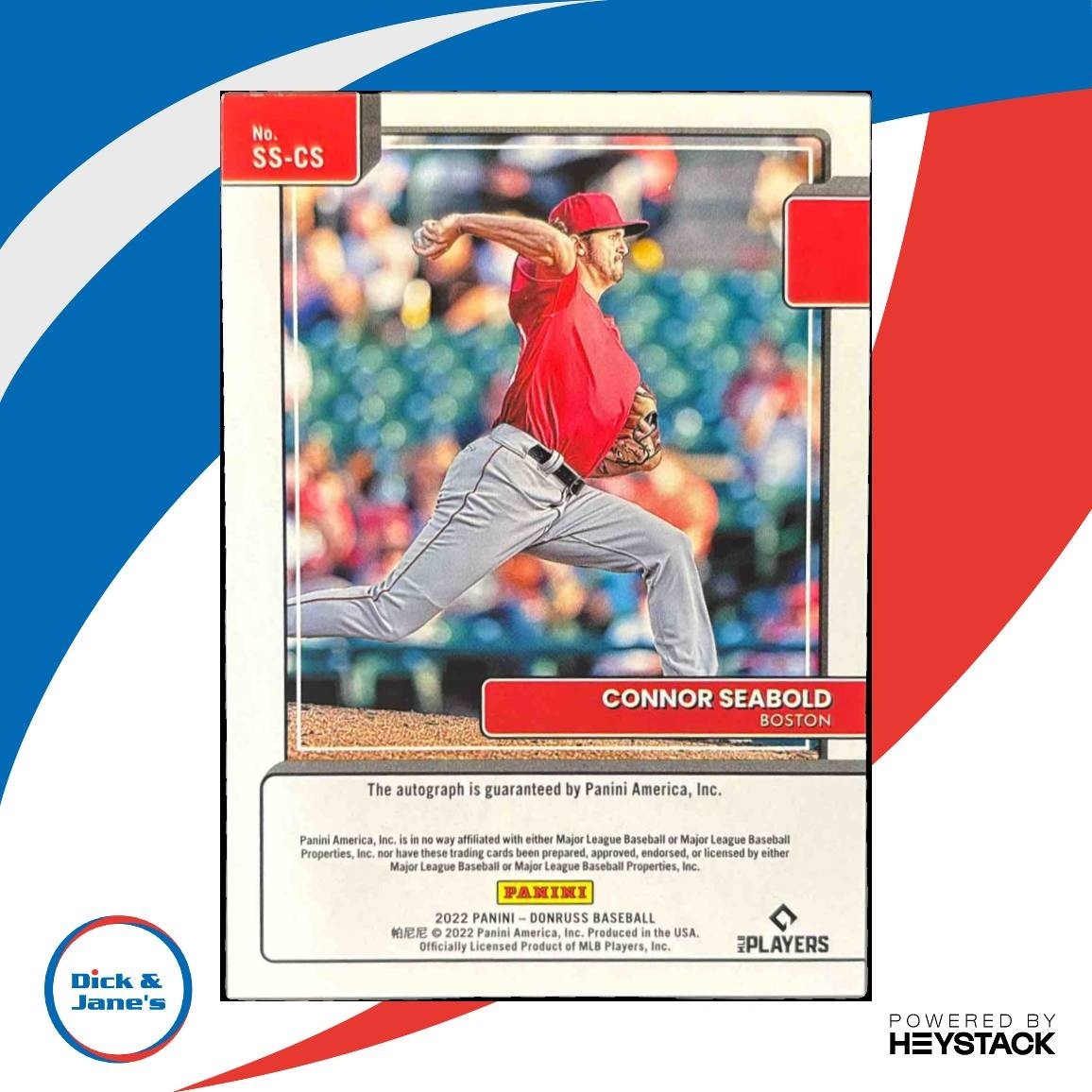 2022 Donruss Connor Seabold Signature Series Holo Auto RC Boston Red Sox - Sports Cards
