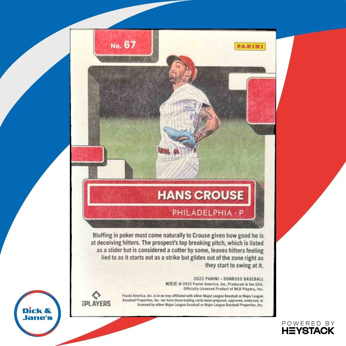 2022 Donruss Hans Crouse America /50 #67 RC Philadelphia Phillies - Sports Cards