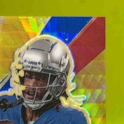 2022 Donruss Optic Jameson Williams First Year Fresh Blue Hyper MEM RC Lions - Sports Cards