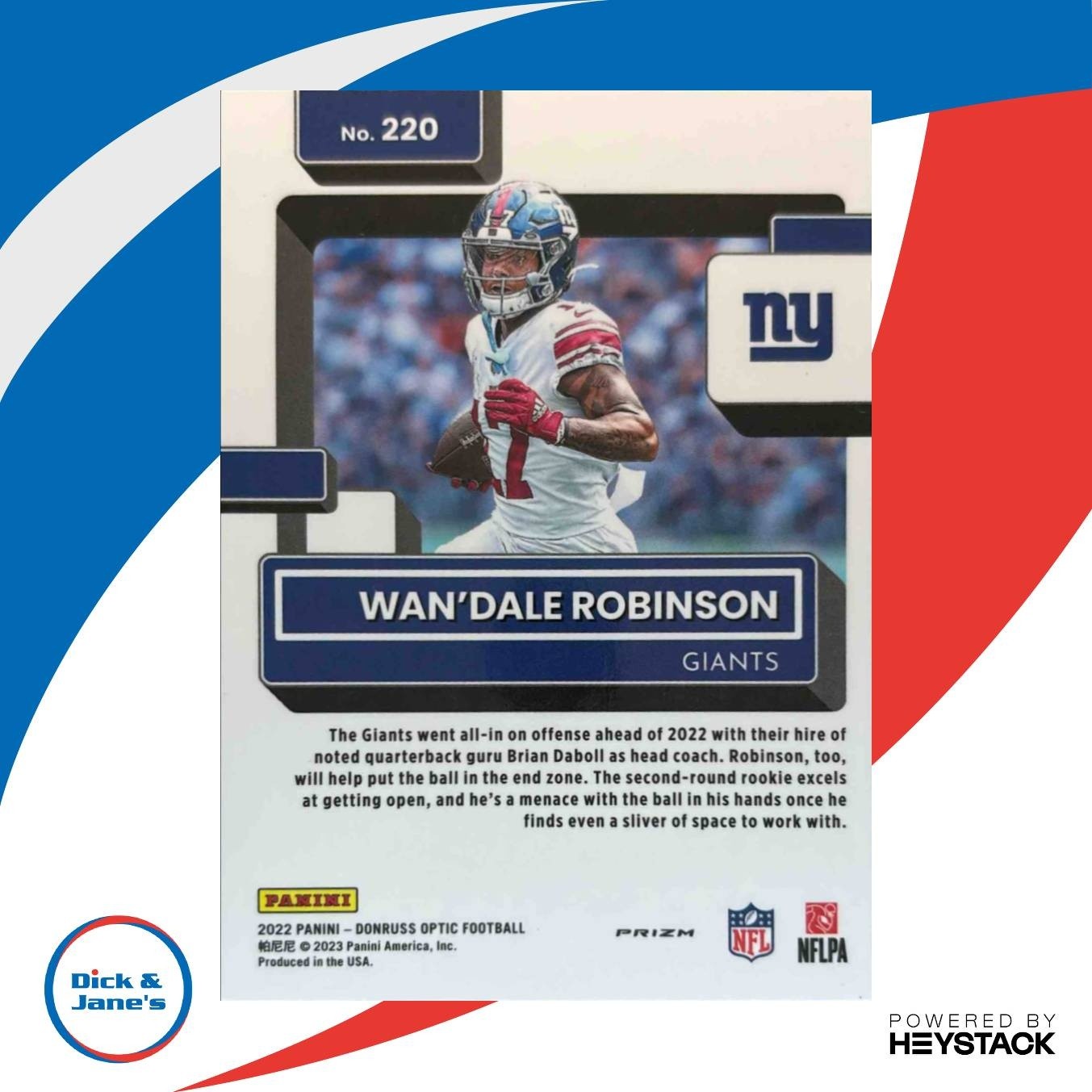 2022 Donruss Optic Wan Dale Robinson Purple Shock #220 RC Rated Rookie Giants - Sports Cards