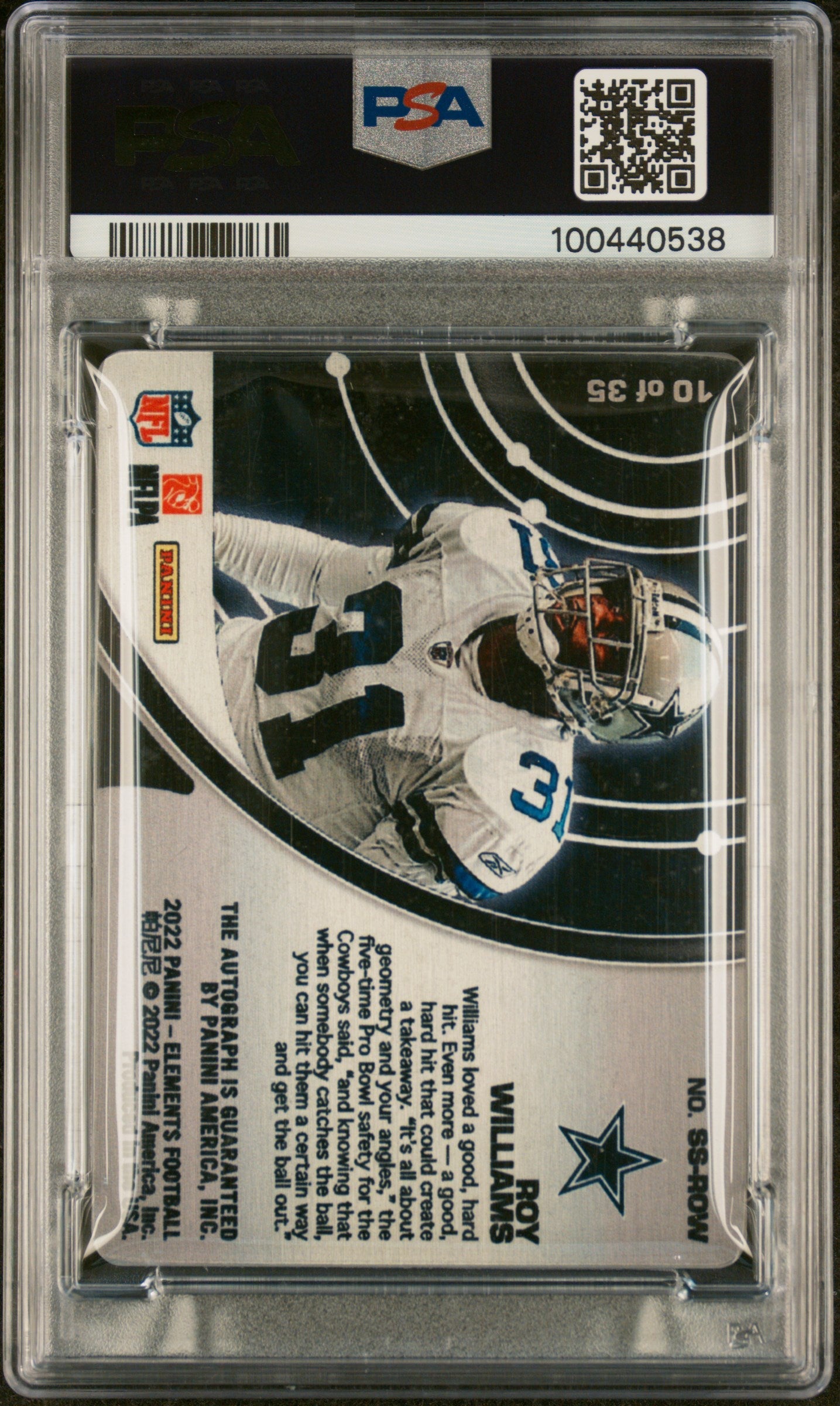 2022 Elements Steel Signatures Roy Williams On Card Auto Cowboys PSA Authentic - Graded Sports Cards