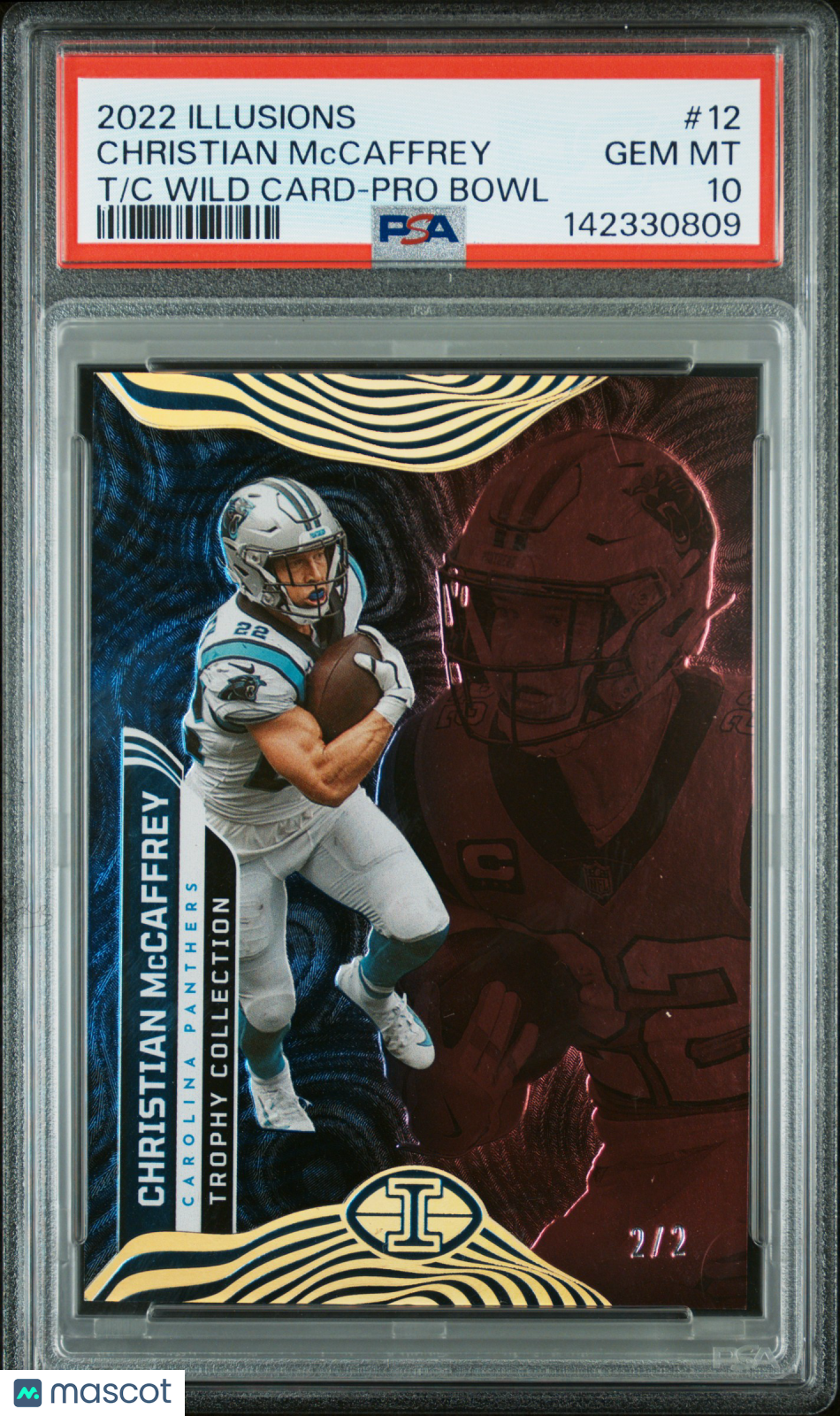 2022 Illusions Christian Mccaffrey Wild Card Pro Bowl 2/2 PSA 10 GEM MINT - Graded Sports Cards