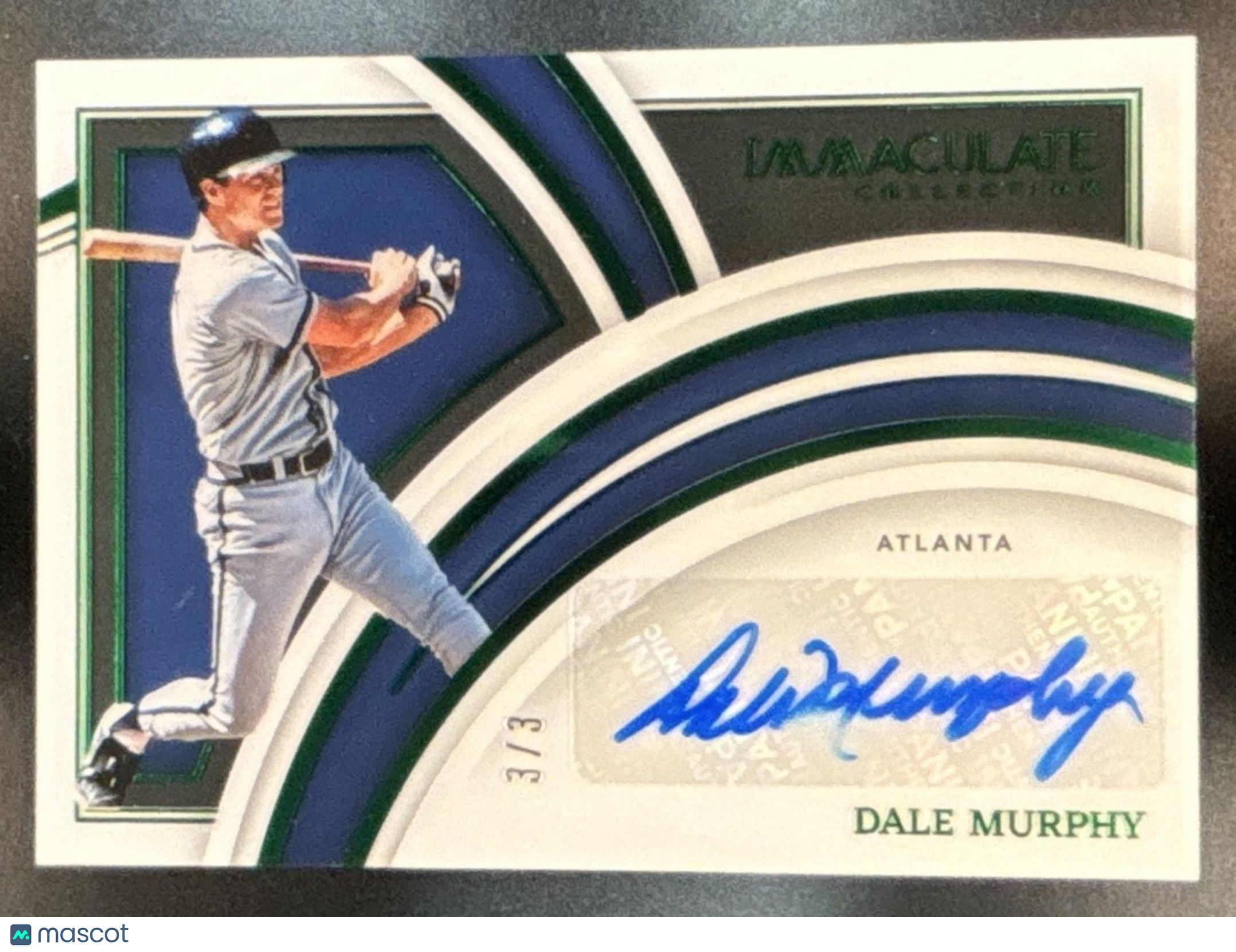 2022 Immaculate Collection Dale Murphy Jersey Number Auto 3/3 CIS-DM Atlanta - Sports Cards