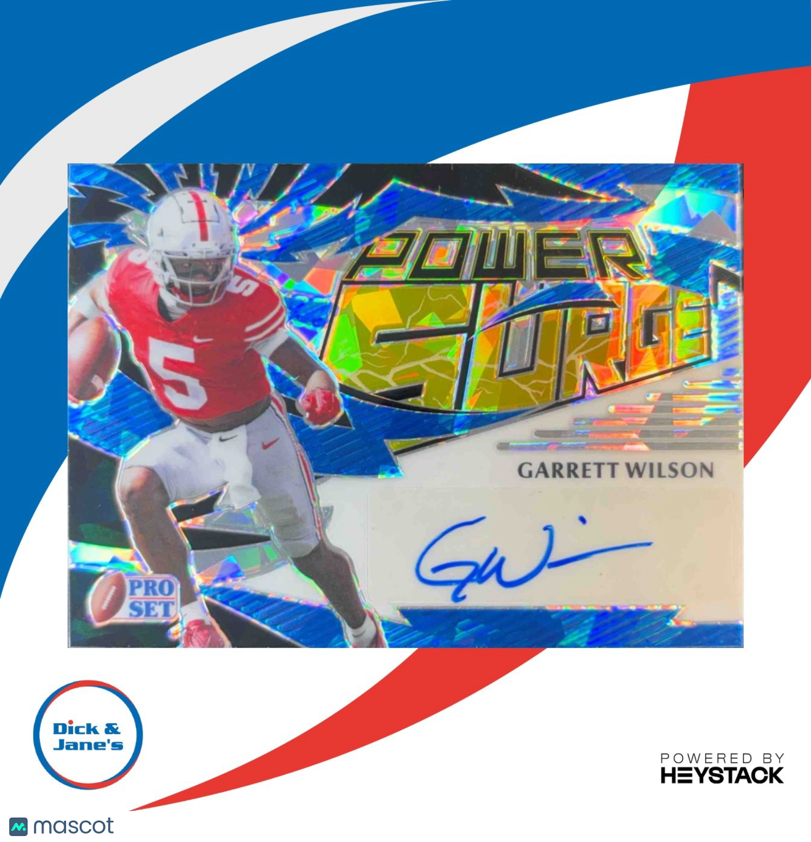 2022 Leaf Pro Set Metal Power Surge Crystal Blue Garrett Wilson /25 Auto - Sports Cards