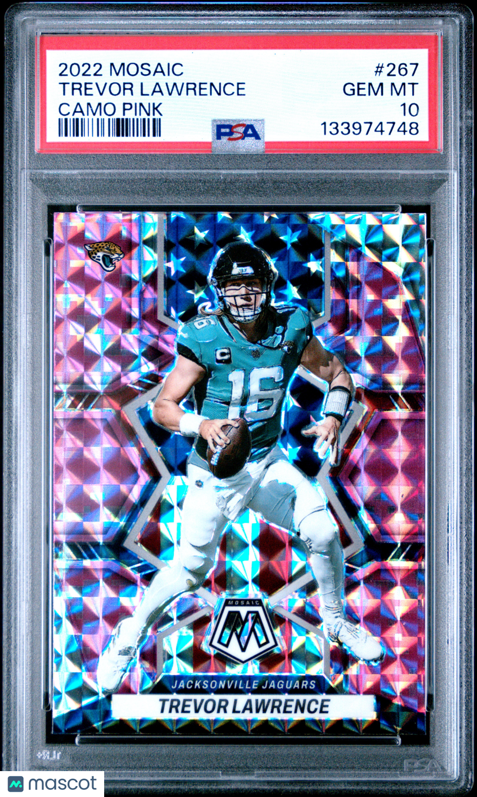 2022 Mosaic Trevor Lawrence Camo Pink National Pride Rookie #267 PSA 10 GEM MINT - Graded Sports Cards