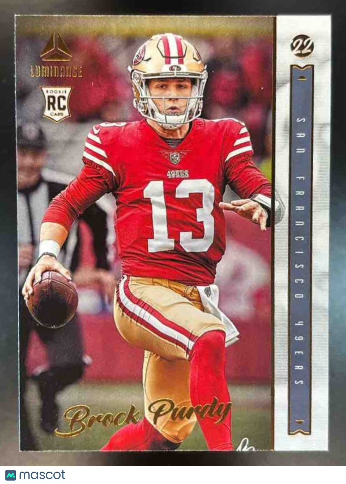 2022 Panini Chronicles Brock Purdy Luminance Update Rookies Bronze #213 RC 49ers - Sports Cards
