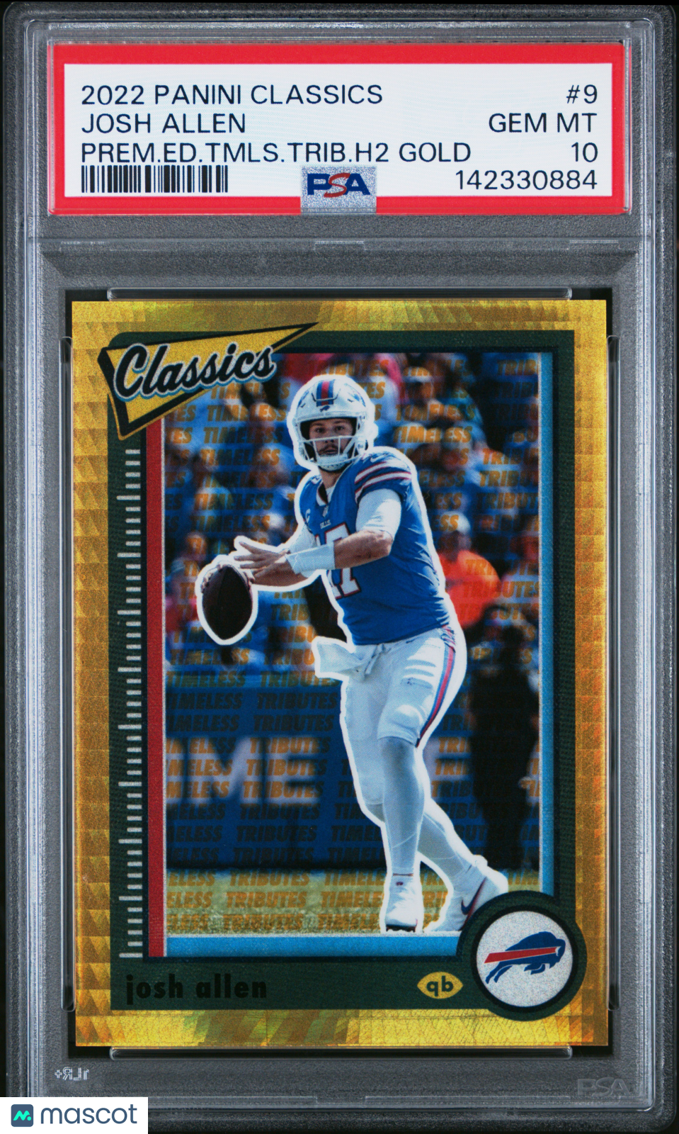 2022 Panini Classics Josh Allen Prem. Ed. H2 Gold 77/99 #9 PSA 10 GEM MINT - Graded Sports Cards