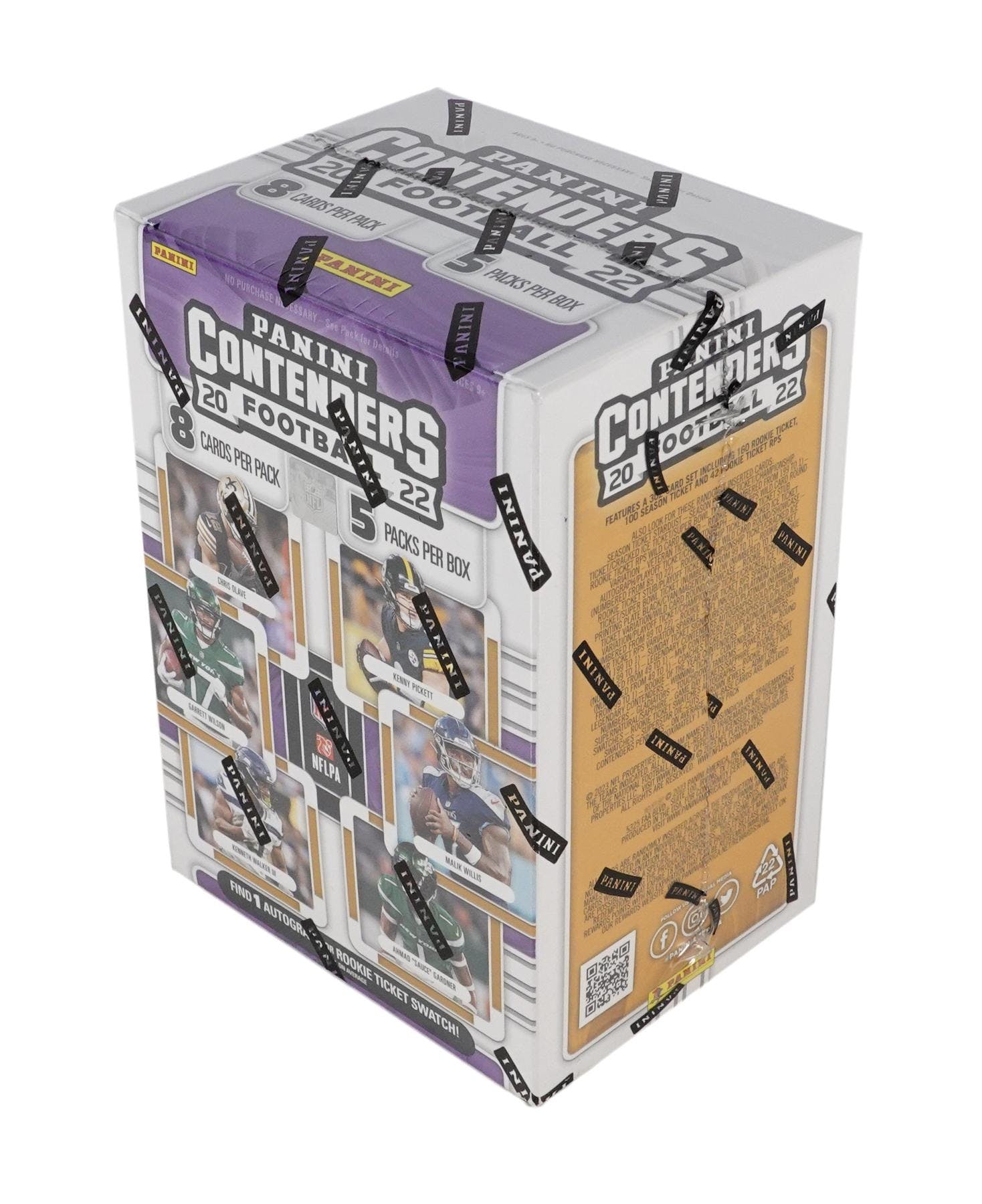 2022 Panini Contenders Football 5-Pack Blaster Box (1 Auto or 1 Rookie Ticket Swatch) 40 Cards - NFL Blaster