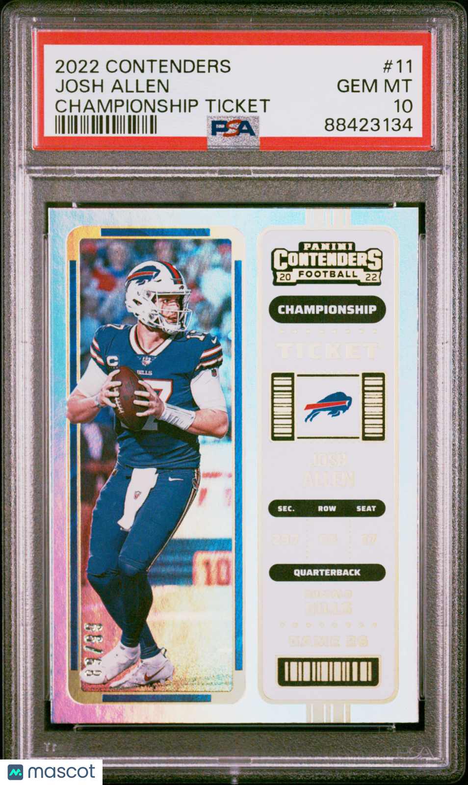 2022 Panini Contenders Josh Allen Championship Ticket 66/68 #11 PSA 10 - Graded Sports Cards