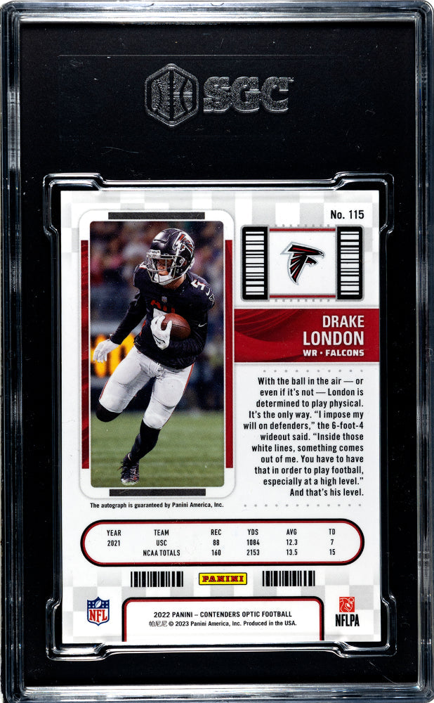 2022 Panini Contenders Optic Drake London Autograph #115 SGC 9 - Graded Sports Cards
