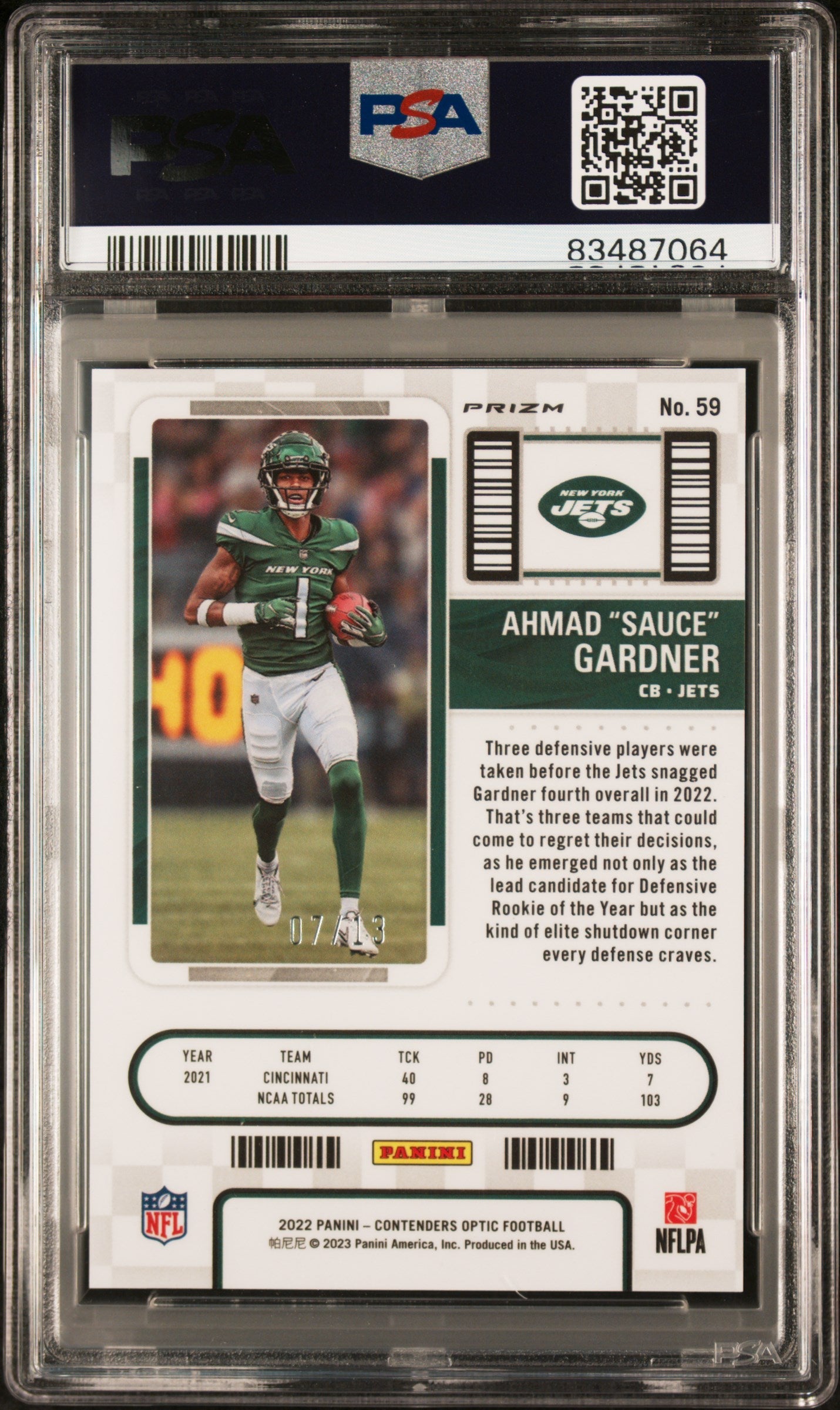 2022 Panini Contenders Optic Sauce Gardner Red White Blue #59 PSA 10 - Graded Sports Cards